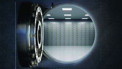 Open vault with many lockers