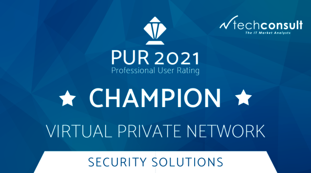 Auszeichnung PUR Champion für VPN 2021 Auszeichnung PUR Champion für VPN 2021