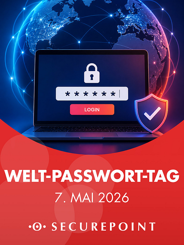 Grafische Darstellung eines Computers mit einer Passwortzeile vor einer Weltkugel