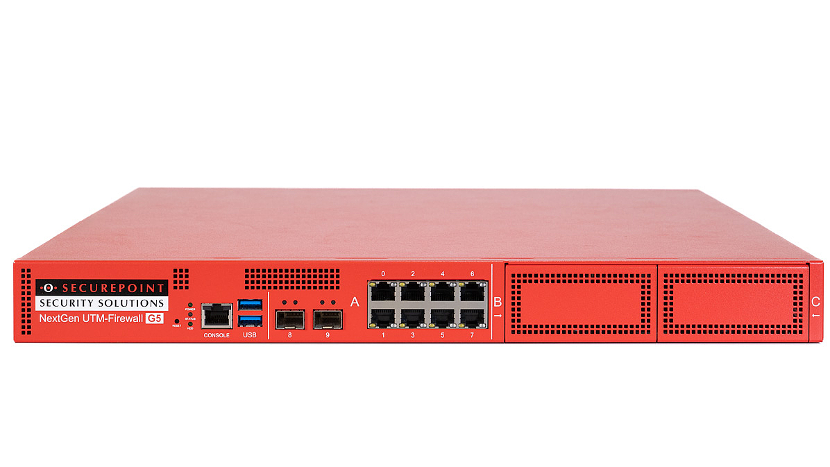 Frontansicht der Securepoint RC1000 G5 UTM-Firewall