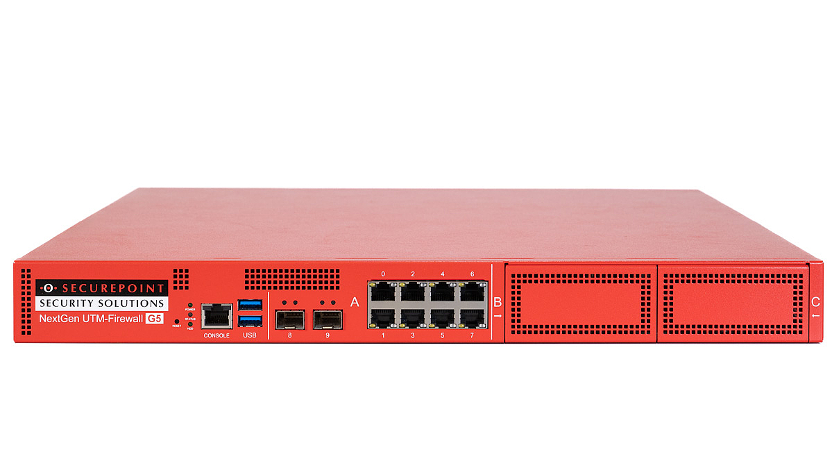 Securepoint RC1000 G5 Frontansicht der Securepoint RC1000 G5 UTM-Firewall