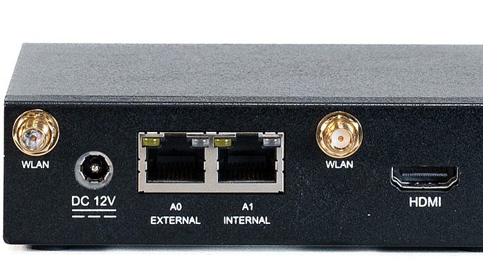 Rear view of the Securepoint Black Dwarf G5 UTM firewall