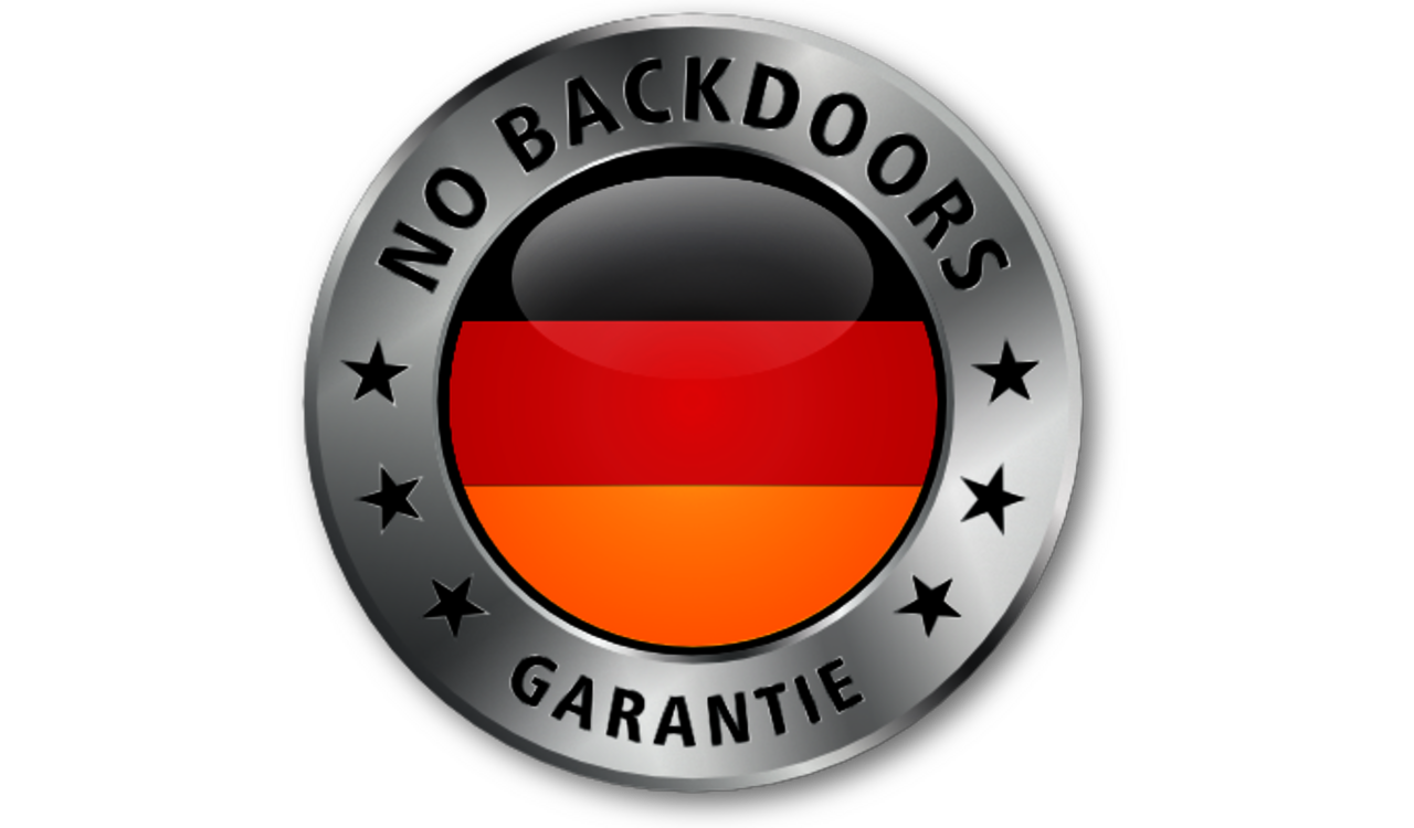 Logo zur No Backdoors-Garantie