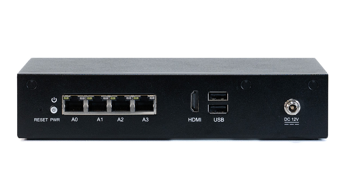 Securepoint Black Dwarf Pro G5 - Rückansicht Rückansicht der Securepoint Black Dwarf Pro G5 UTM-Firewall