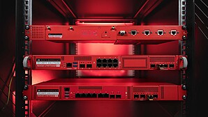Three UTM firewalls in one server cabinet