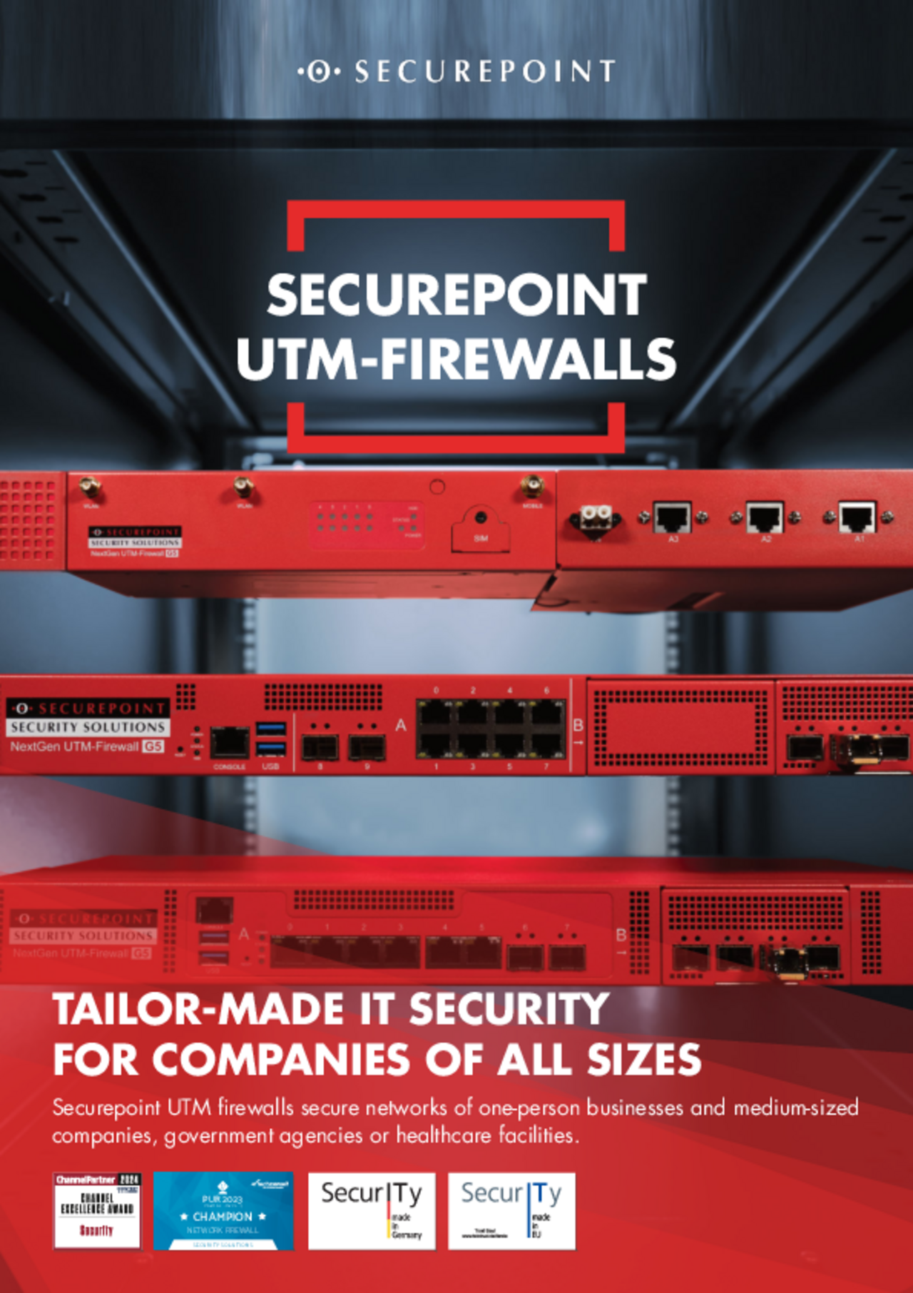 UTM-Firewall Prospekt auf Englisch