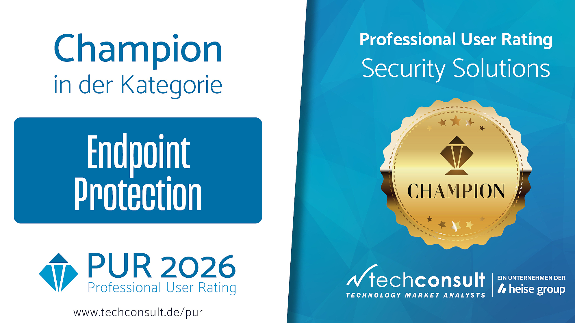 Champion 'Endpoint Protection' 2026 Auszeichnung: PUR Champion 'Endpoint Protection' 2026