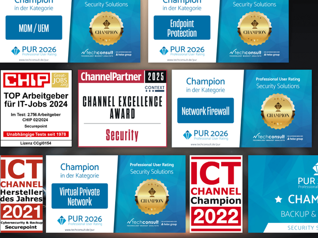 Auflistung unserer gewonnenen Awards