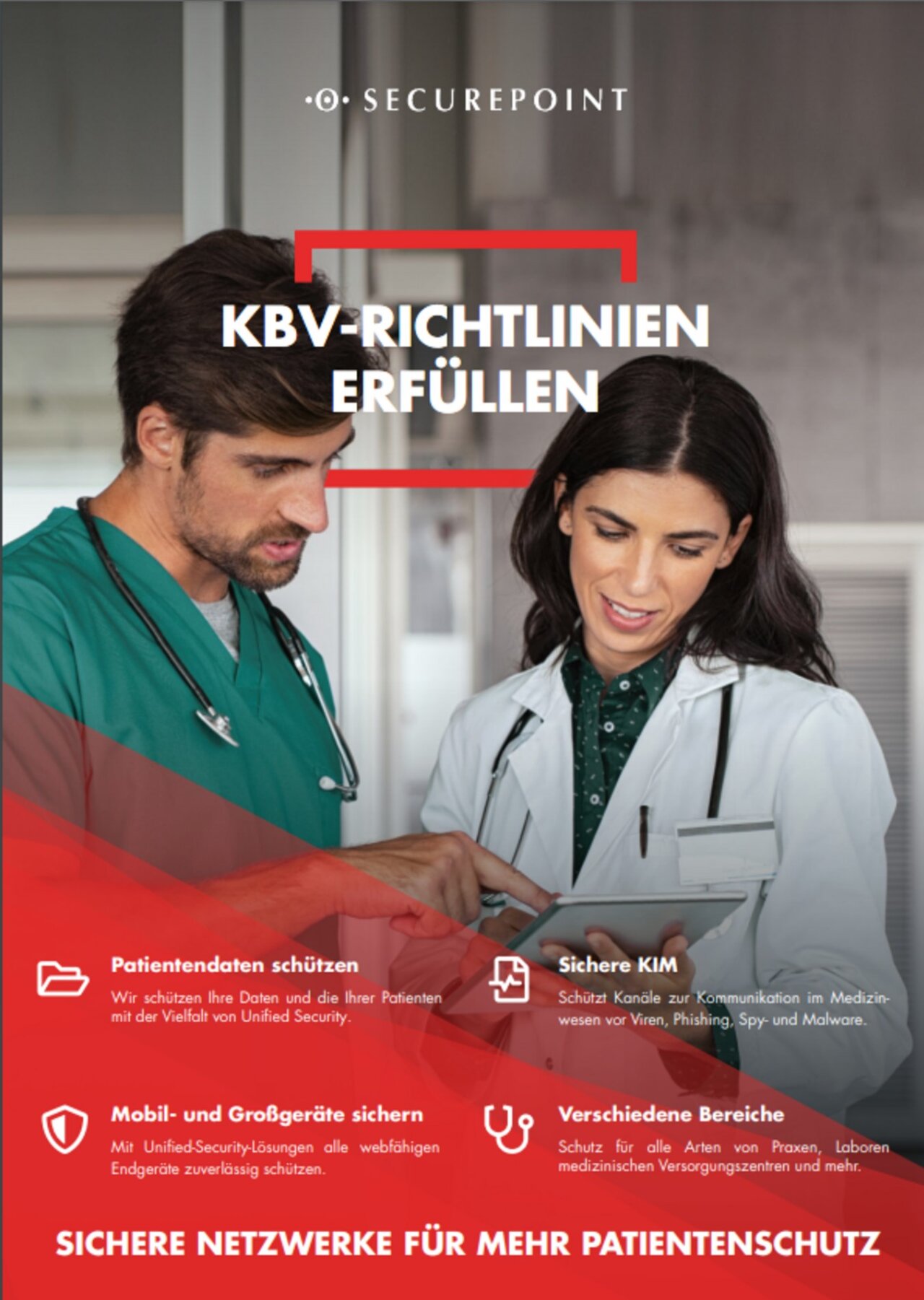 Prospekt "KBV-Richtlinie erfüllen" Titelbild des Securepoint Prospektes "KBV-Richtlinie erfüllen".