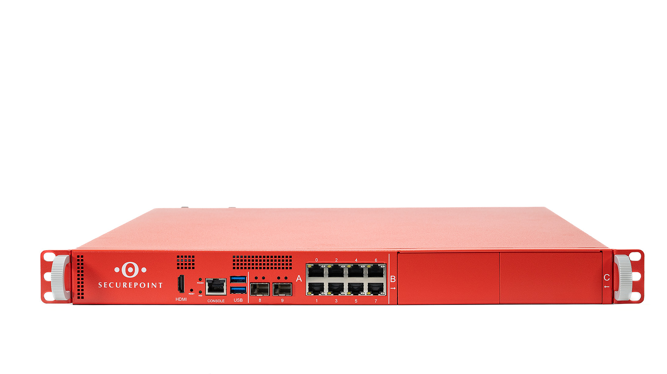 Securepoint UTM-Firewall RC2000R Generation 6 Frontansicht der Securepoint UTM-Firewall RC2000R Generation 6