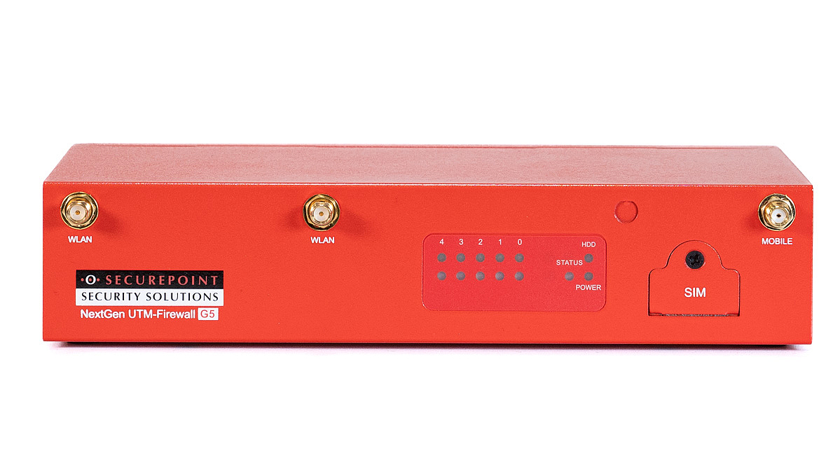 Frontansicht der Securepoint RC100 G5 UTM-Firewall