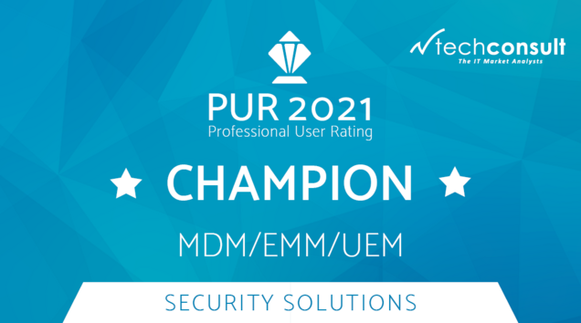 Auszeichnung PUR Champion für Mobile Device Management 2021