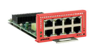 Erweiterungskarte LAN für UTM-Firewalls der RC-Line Ansicht einer Erweiterungskarte mit acht LAN-Anschlüssen (RJ45)
