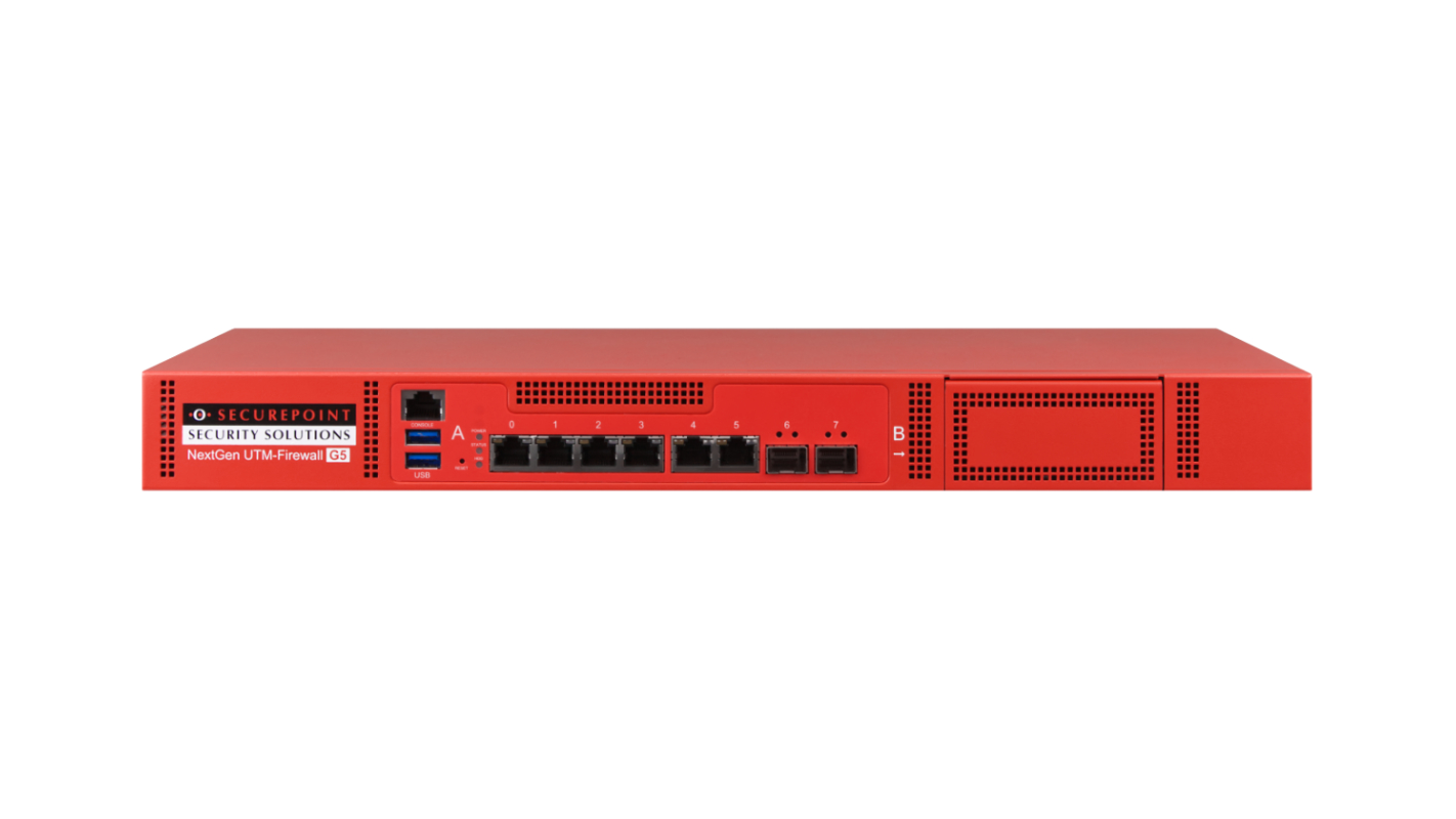 Frontansicht der Securepoint RC300S G5 UTM-Firewall