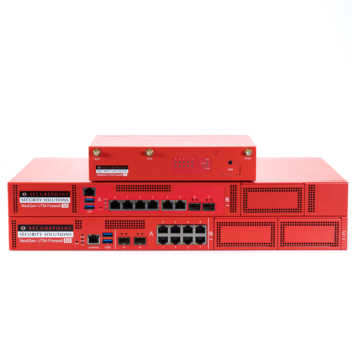 Hardware stacked on top of each other from Securepoint