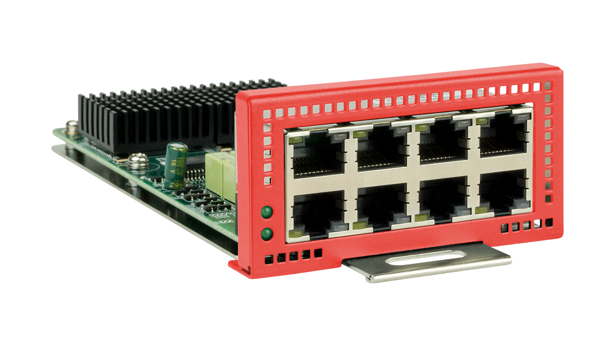 Erweiterungskarte LAN für UTM-Firewalls der RC-Line Ansicht einer Erweiterungskarte mit acht LAN-Anschlüssen (RJ45)