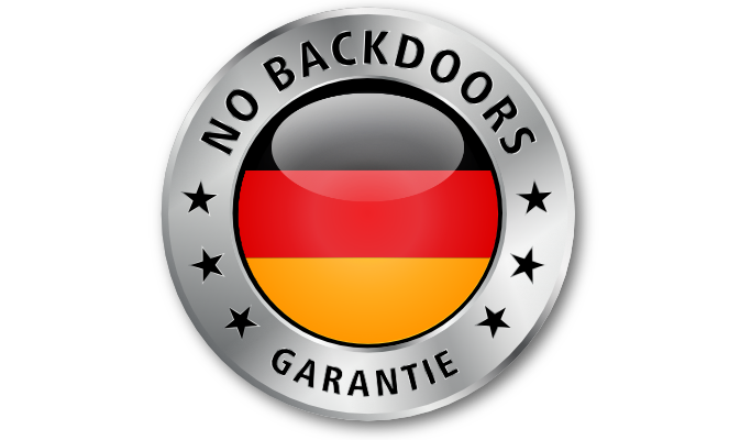 No Backdoors-Garantie von Securepoint Logo zur No Backdoors-Garantie