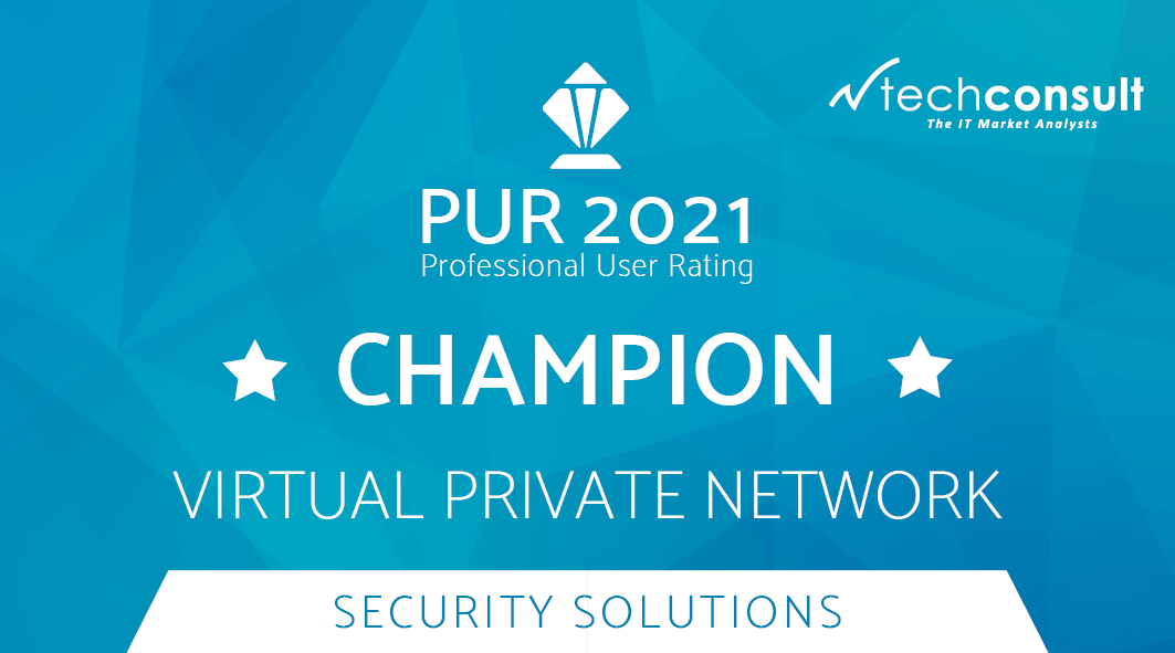 Auszeichnung PUR Champion für VPN 2021