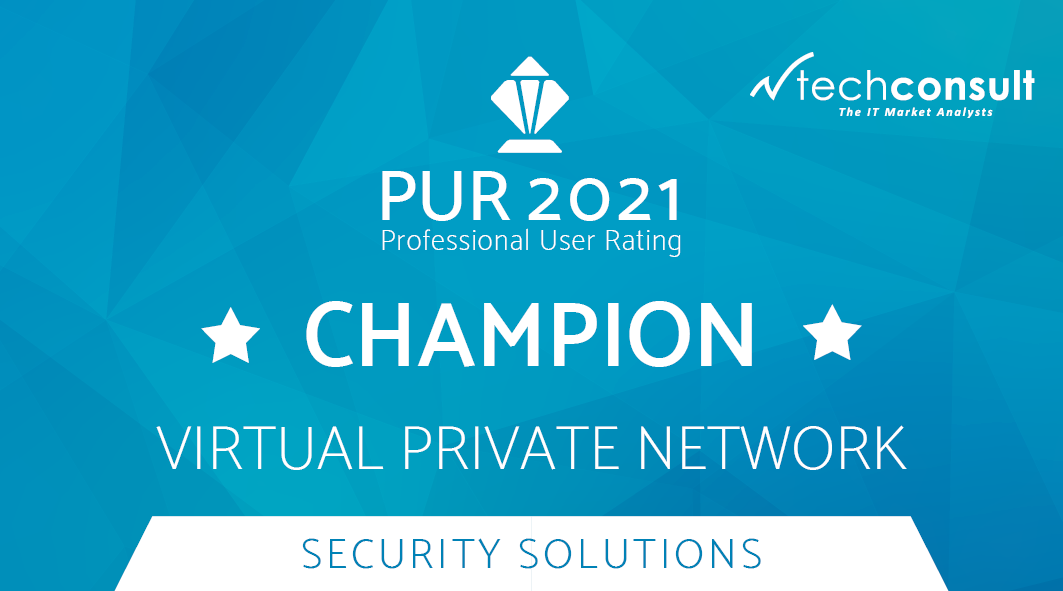 Auszeichnung PUR Champion für VPN 2021 Auszeichnung PUR Champion für VPN 2021